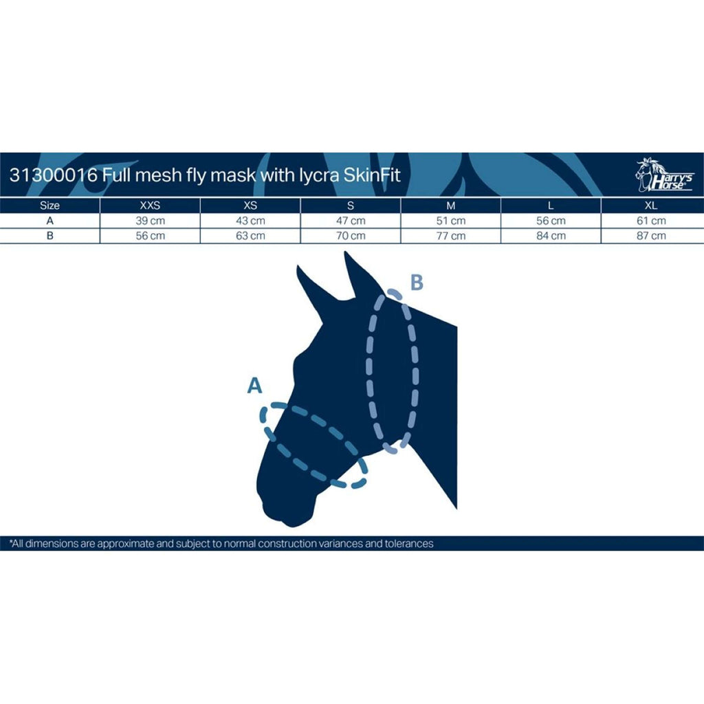 Harry's Horse Vliegenmasker SkinFit met Oren Zwart