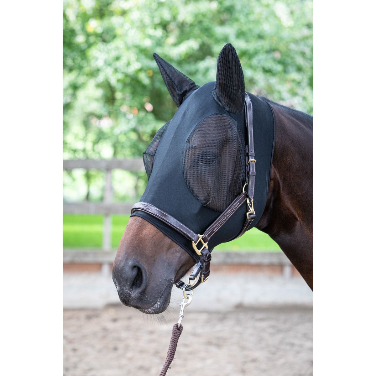 Harry's Horse Vliegenmasker SkinFit met Oren Zwart