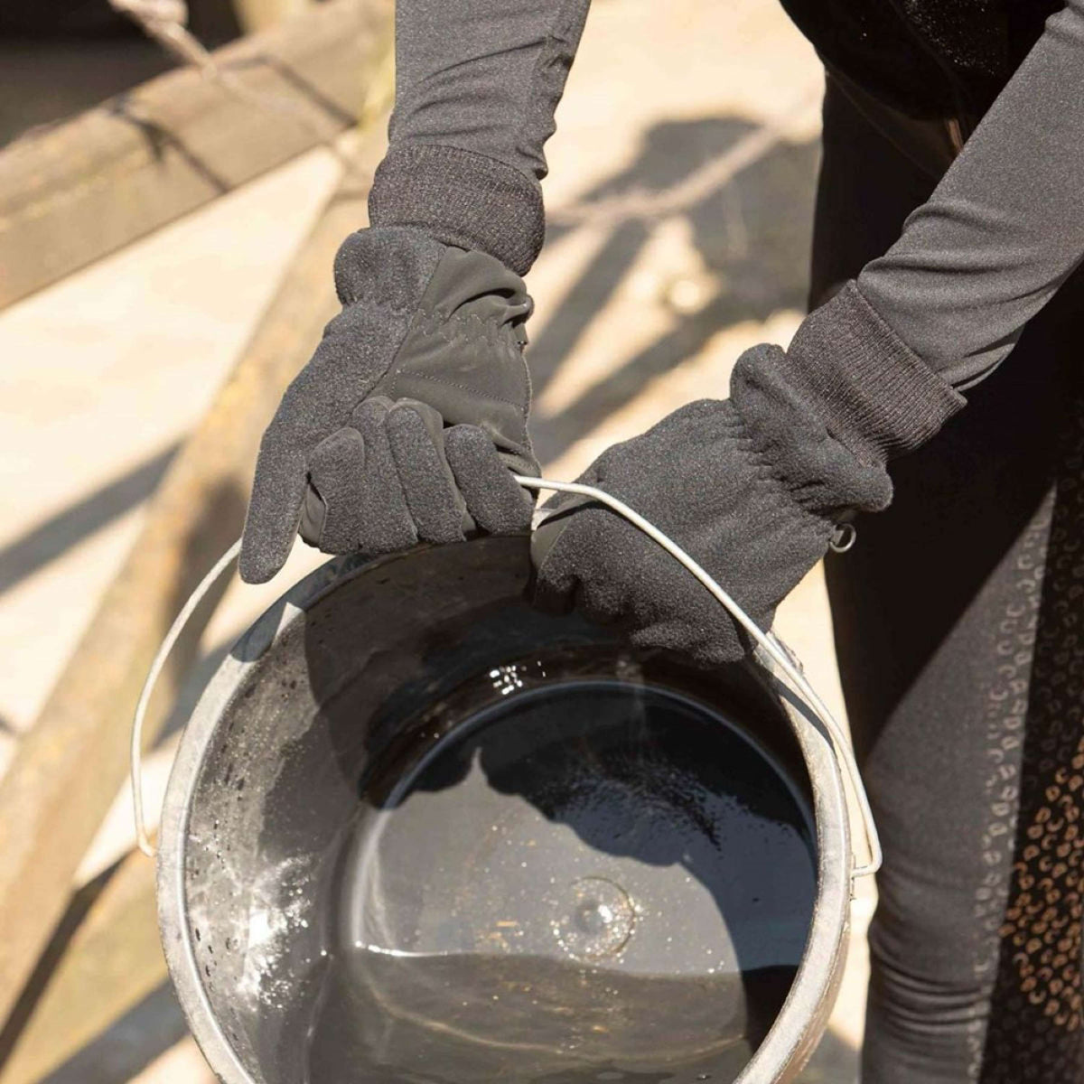 Harry's Horse Rijhandschoenen Fleece Waterproof Hipora Zwart