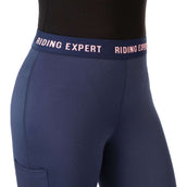 HKM Rijlegging Wien Knie Grip Donkerblauw/Neon Koraal