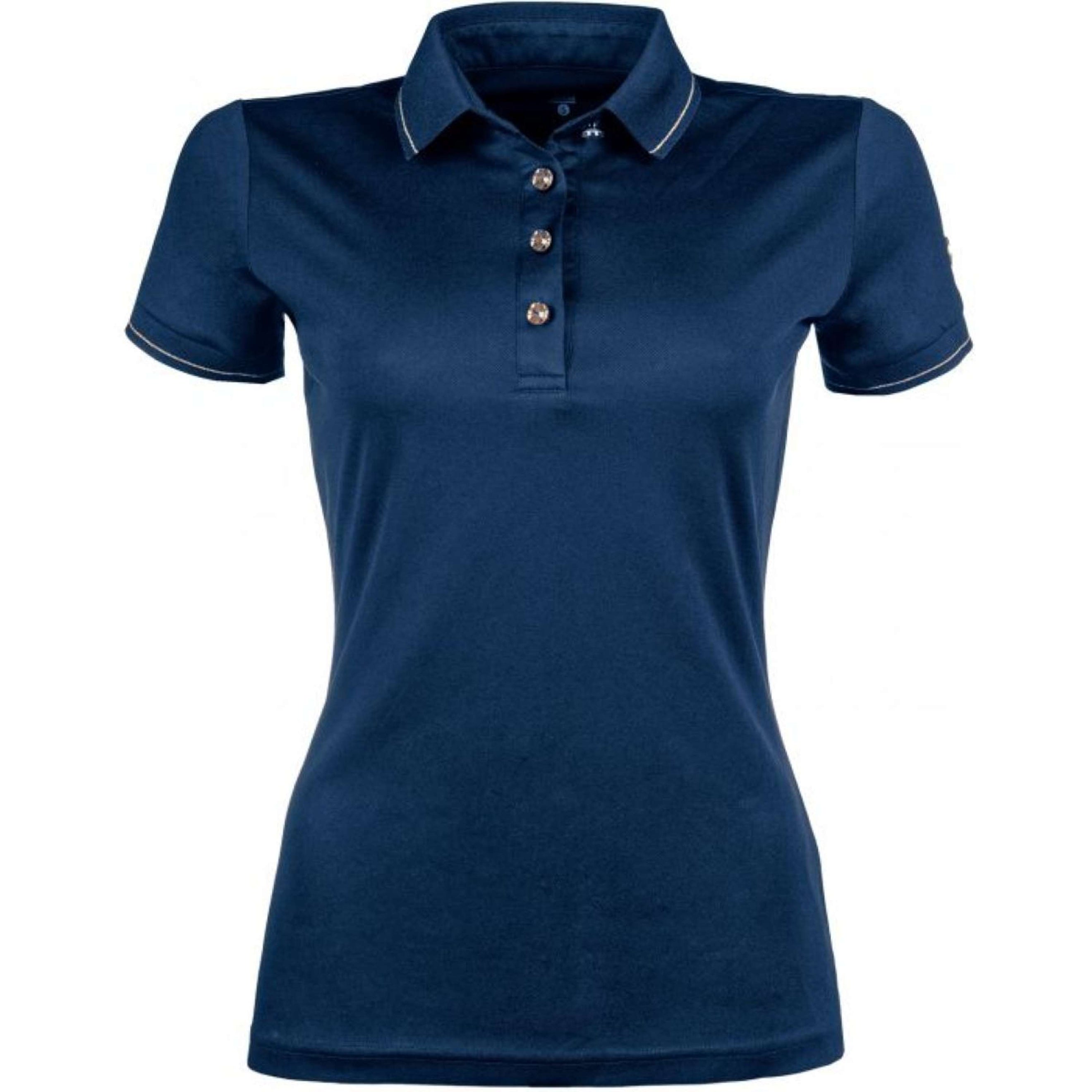 HKM Poloshirt Rosegold Glamour Donkerblauw/Rosegoud HKM Poloshirt Rosegold Glamour Donkerblauw/Rosegoud