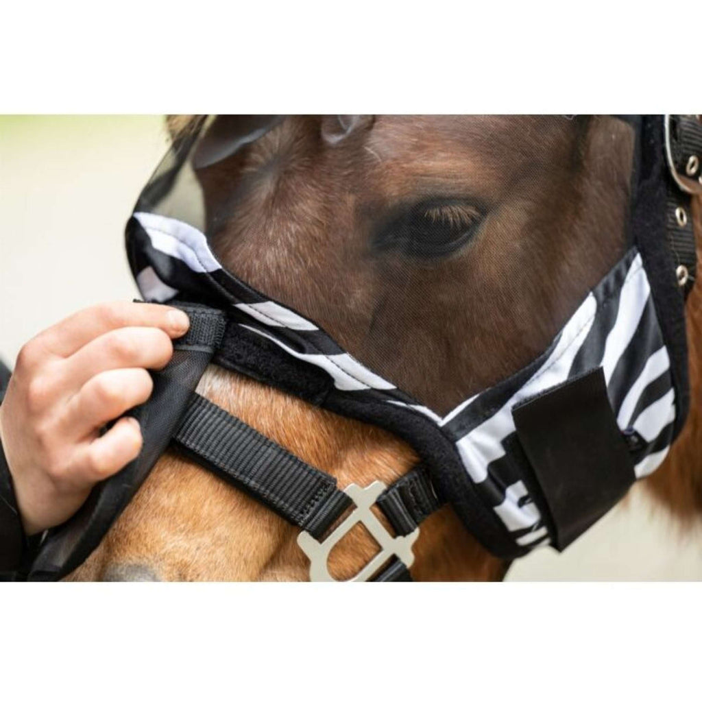 HKM Vliegenmasker Zebra Zwart/Wit