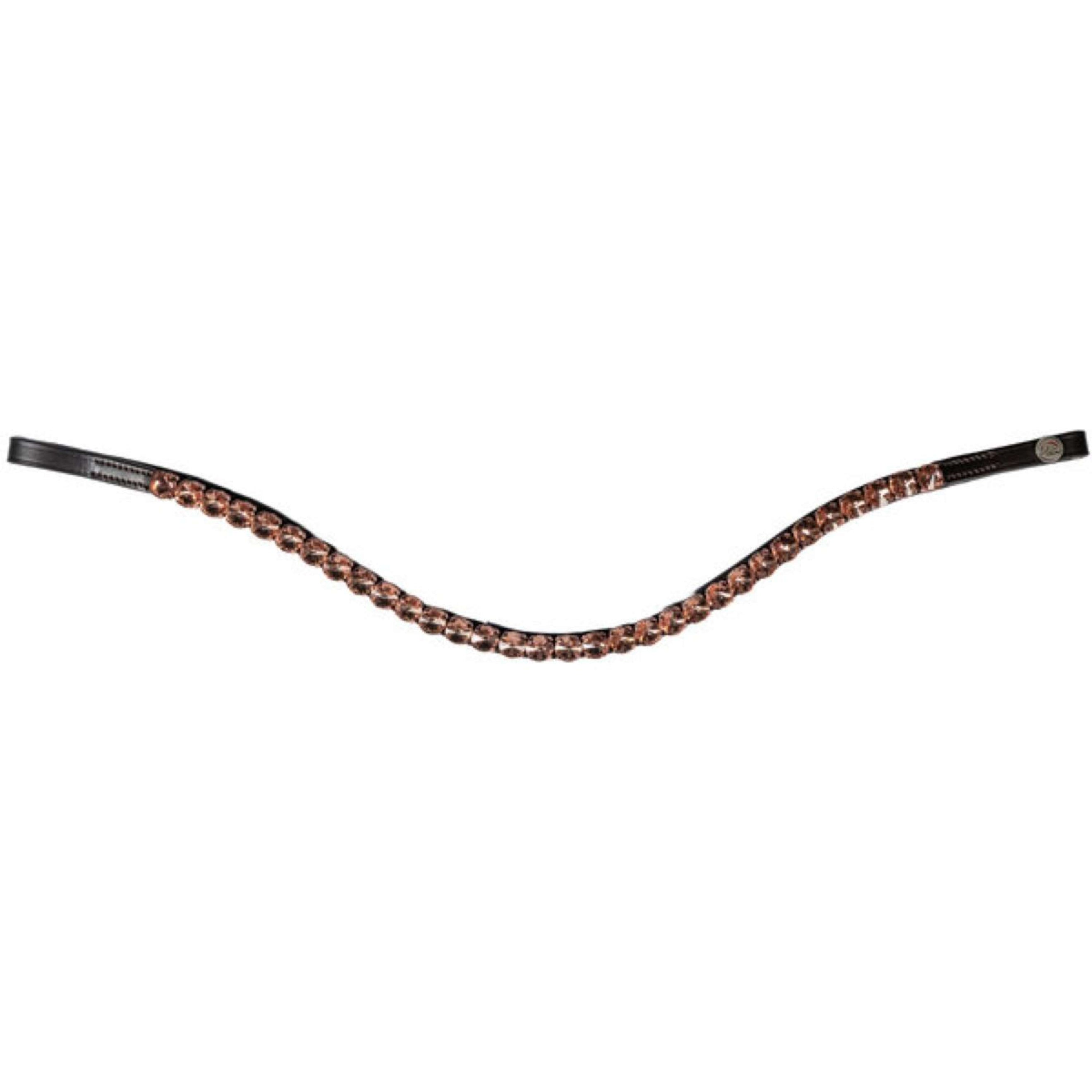 HKM Frontriem Rosegold Glamour Bruin/Rosegoud
