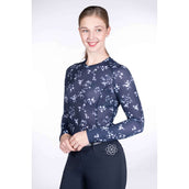 HKM Functioneel Shirt Bloomsbury Fleurs Donkerblauw/Wit