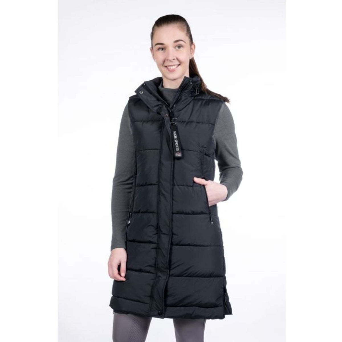 HKM Lange Bodywarmer Misty Zwart