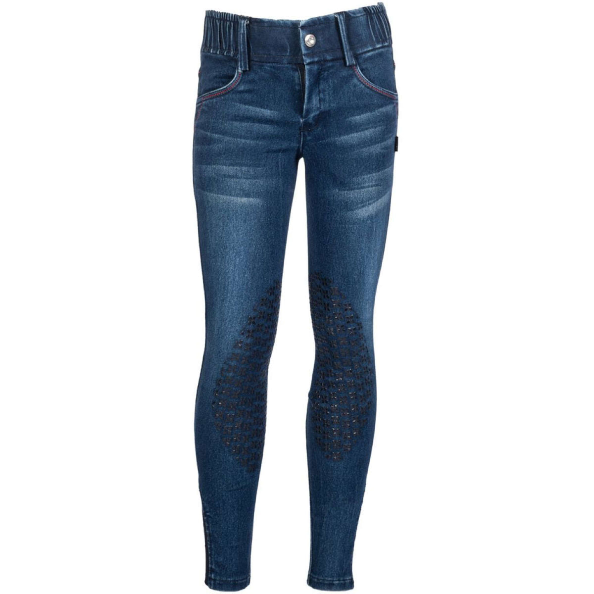 HKM Rijbroek Aymee Denim Knie Grip Donkerblauw