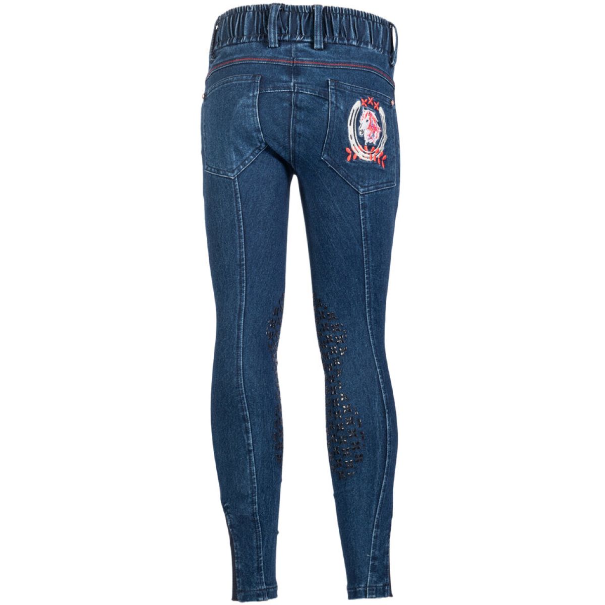 HKM Rijbroek Aymee Denim Knie Grip Donker Blauw