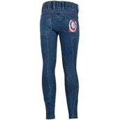 HKM Rijbroek Aymee Denim Knie Grip Donker Blauw