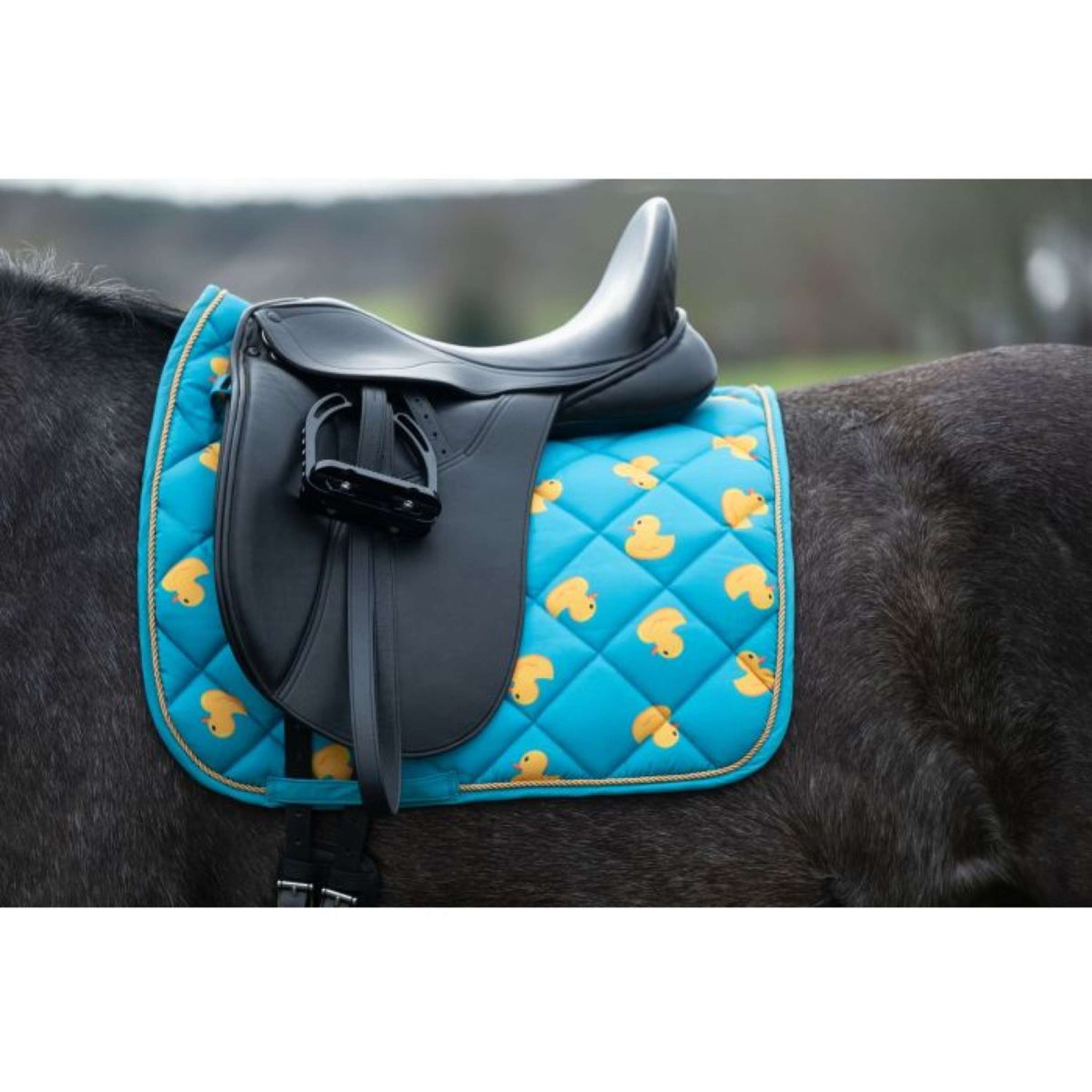 HKM Zadeldekje Naples Dressuur Blauw/Geel HKM Zadeldekje Naples Dressuur Blauw/Geel