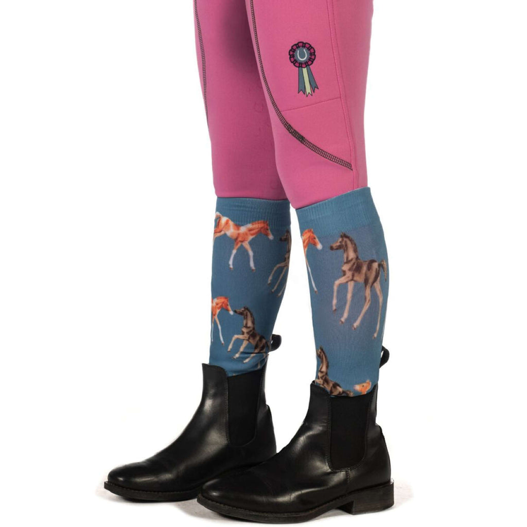 HKM Rijsokken Pony Club Rook Blauw