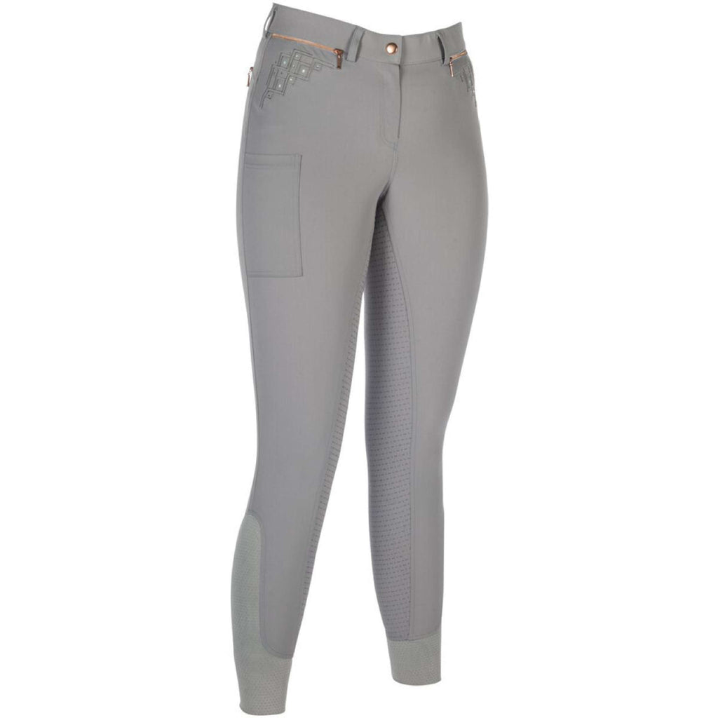 HKM Rijbroek Rosegold Sparkle Full Grip Grijs/Rosegoud