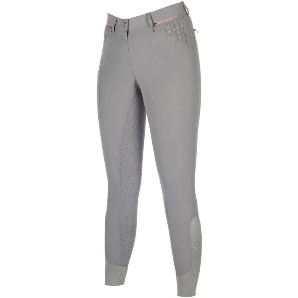 HKM Rijbroek Rosegold Sparkle Full Grip Grijs/Rosegoud