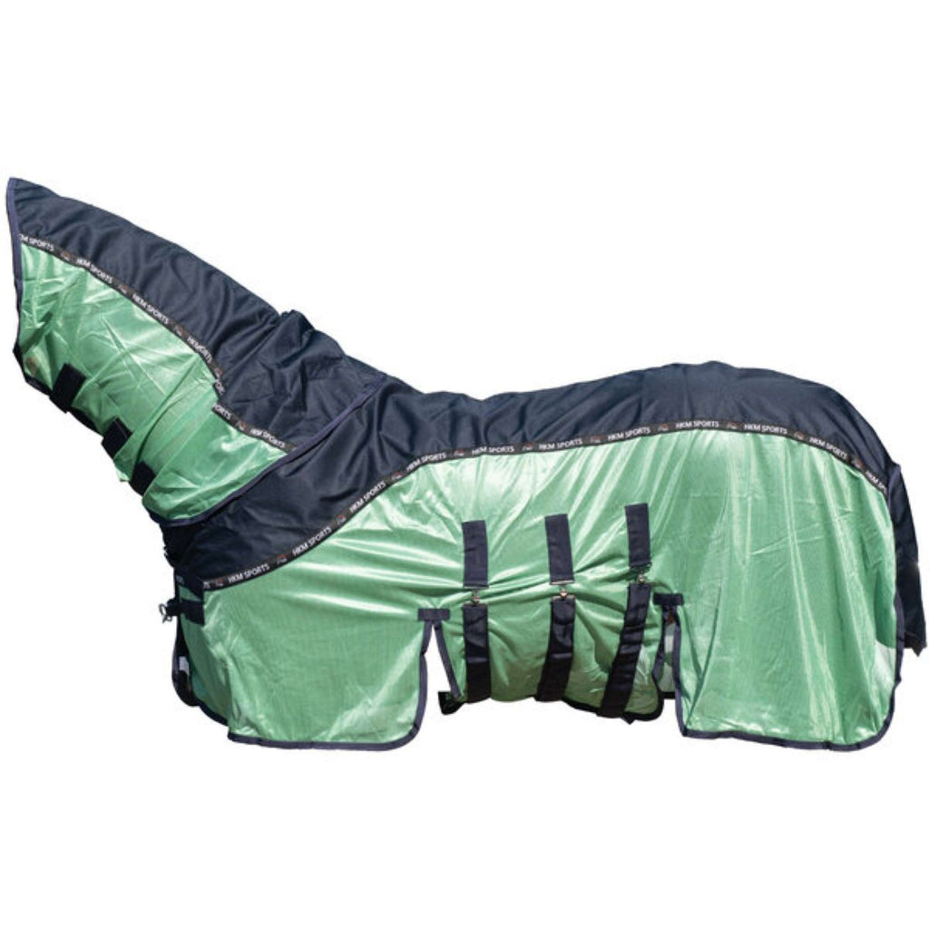 HKM Vliegendeken Comfort Rain Donkerblauw/Groen