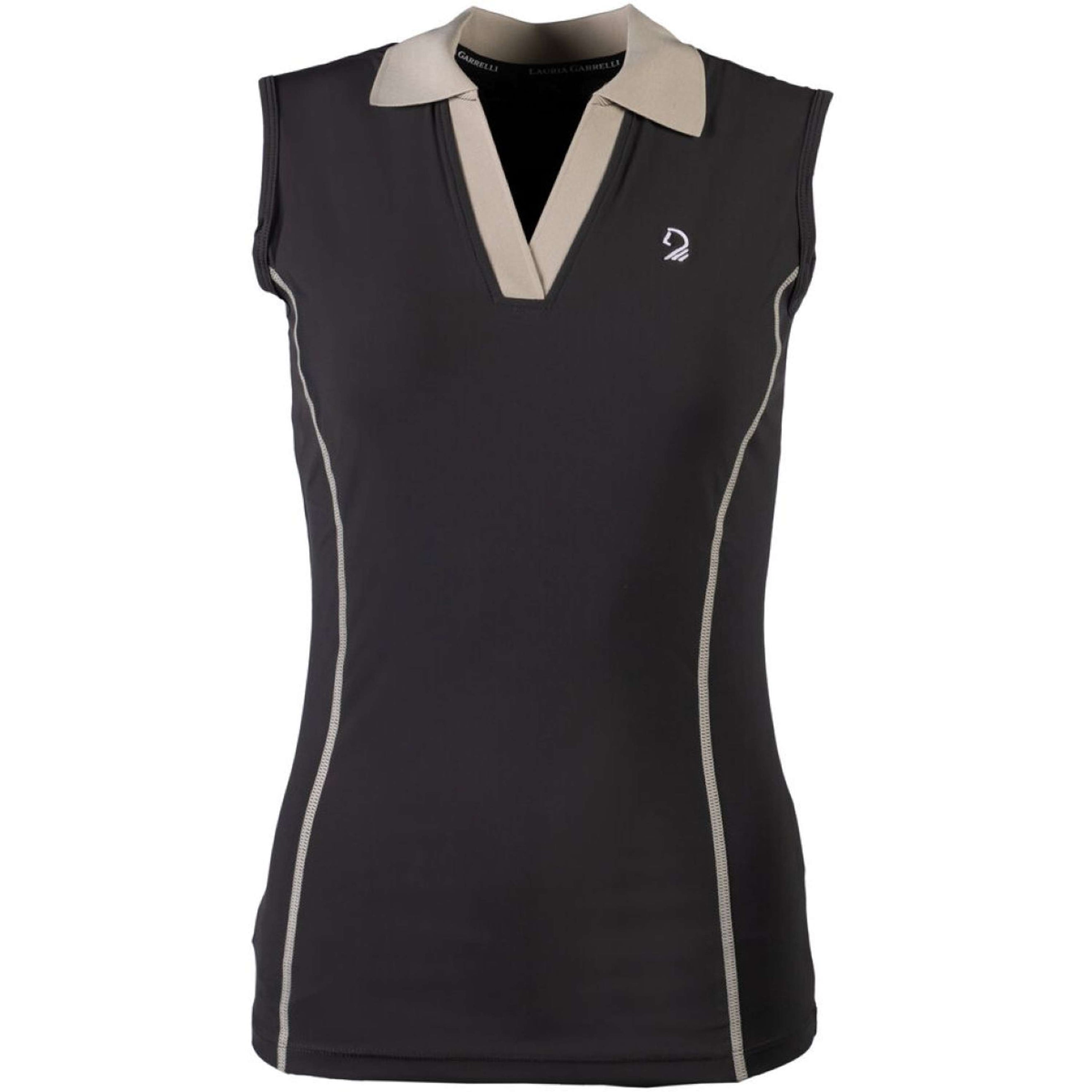Lauria Garrelli Poloshirt Limone Mouwloos Zwart
