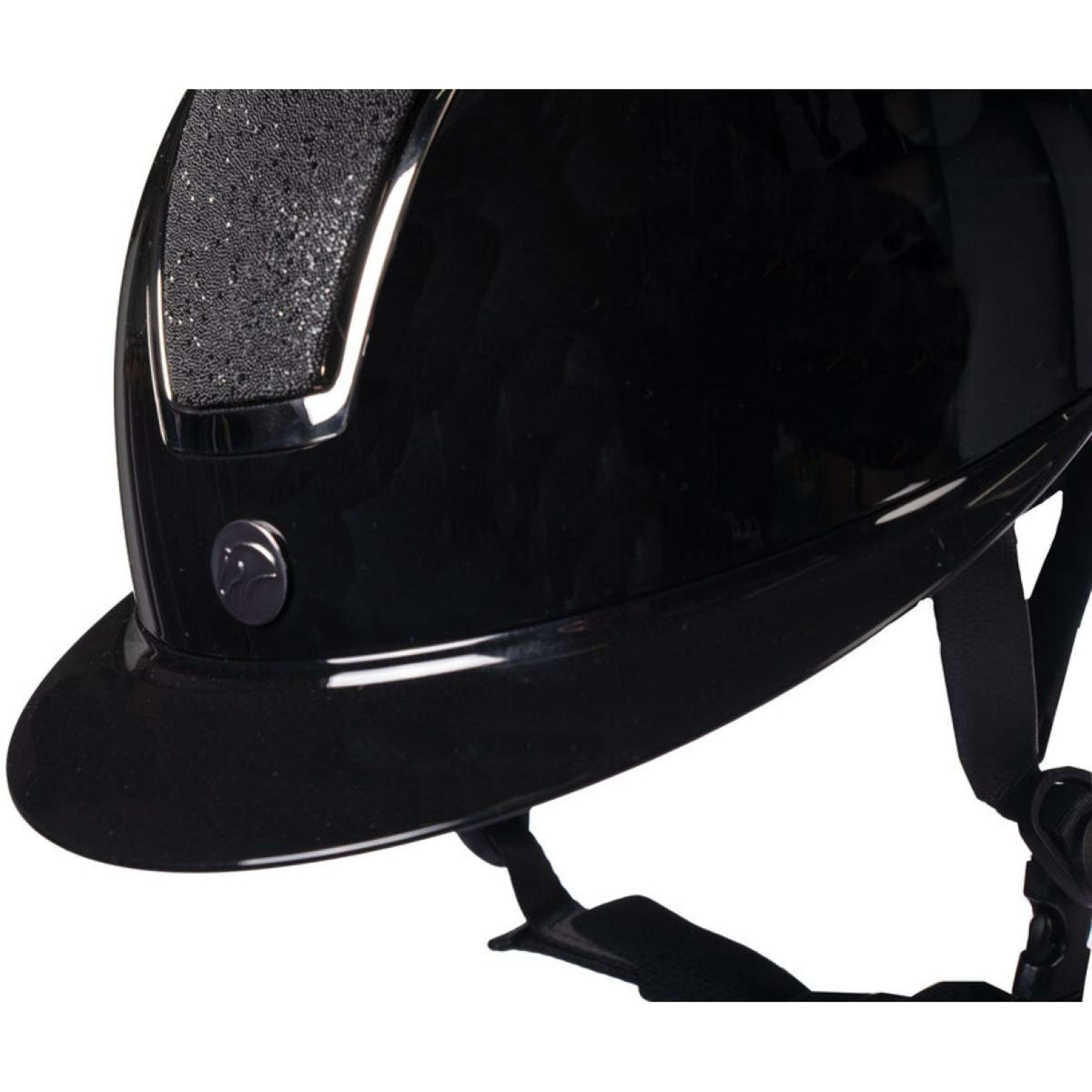 HKM Cap Lady Shield Brillant Zwart/Zilver