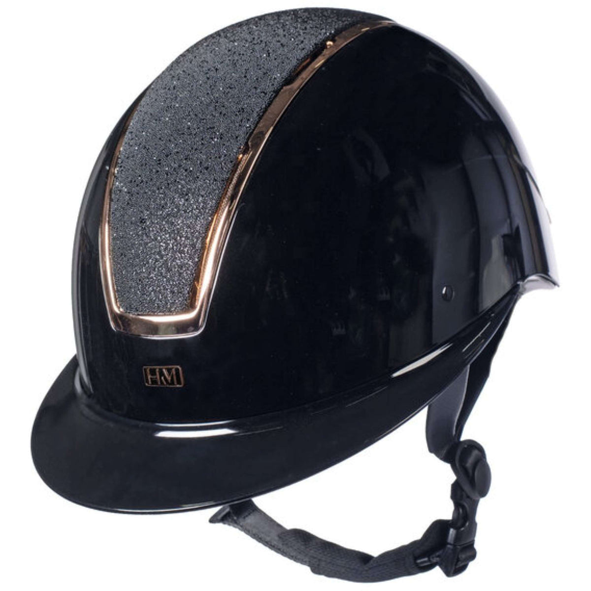 HKM Cap Lady Shield Brillant Zwart/Roségoud