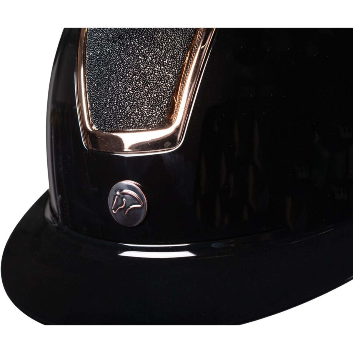 HKM Cap Lady Shield Brillant Zwart/Roségoud