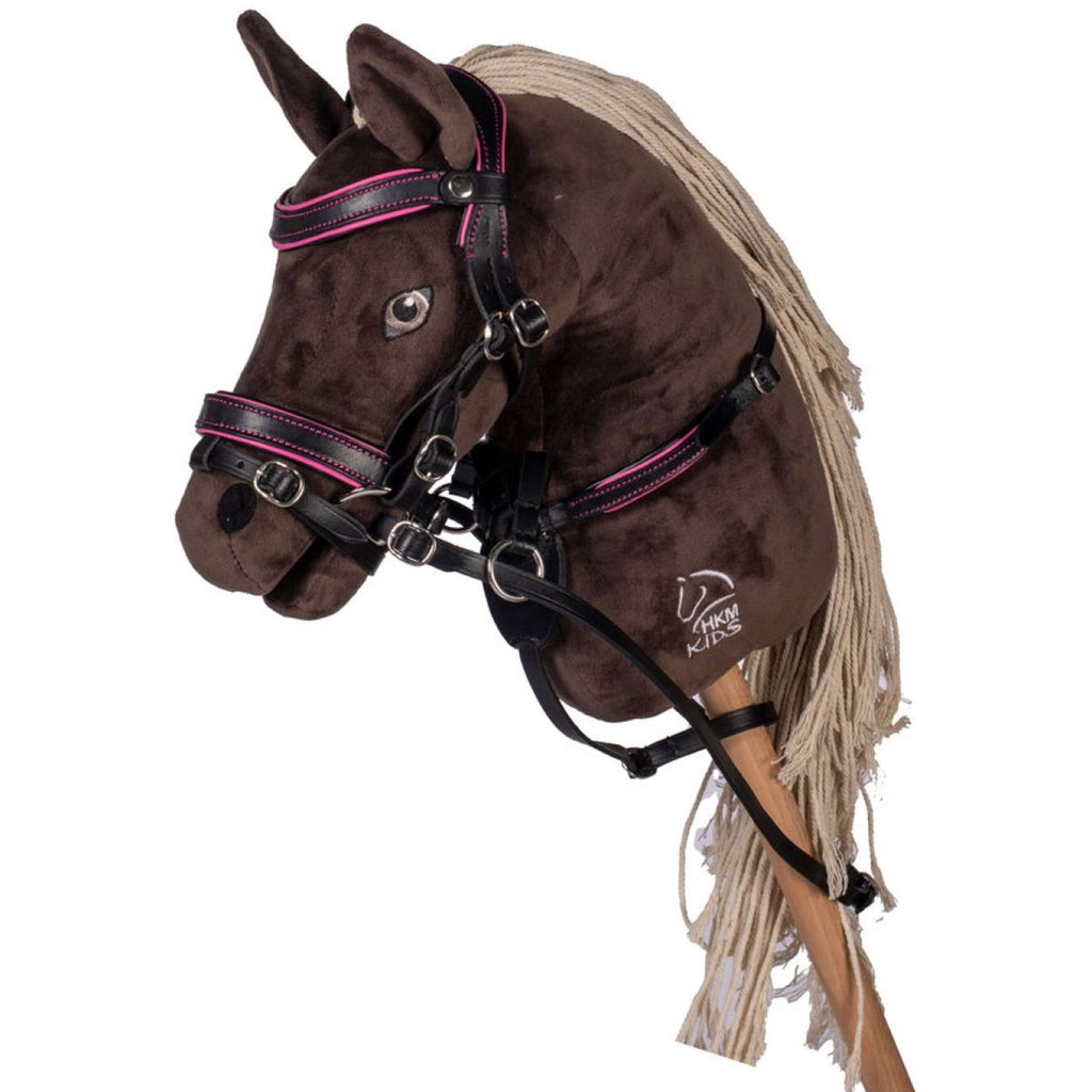 HKM Hobby Horsing Hoofdstel Zwart/Roze