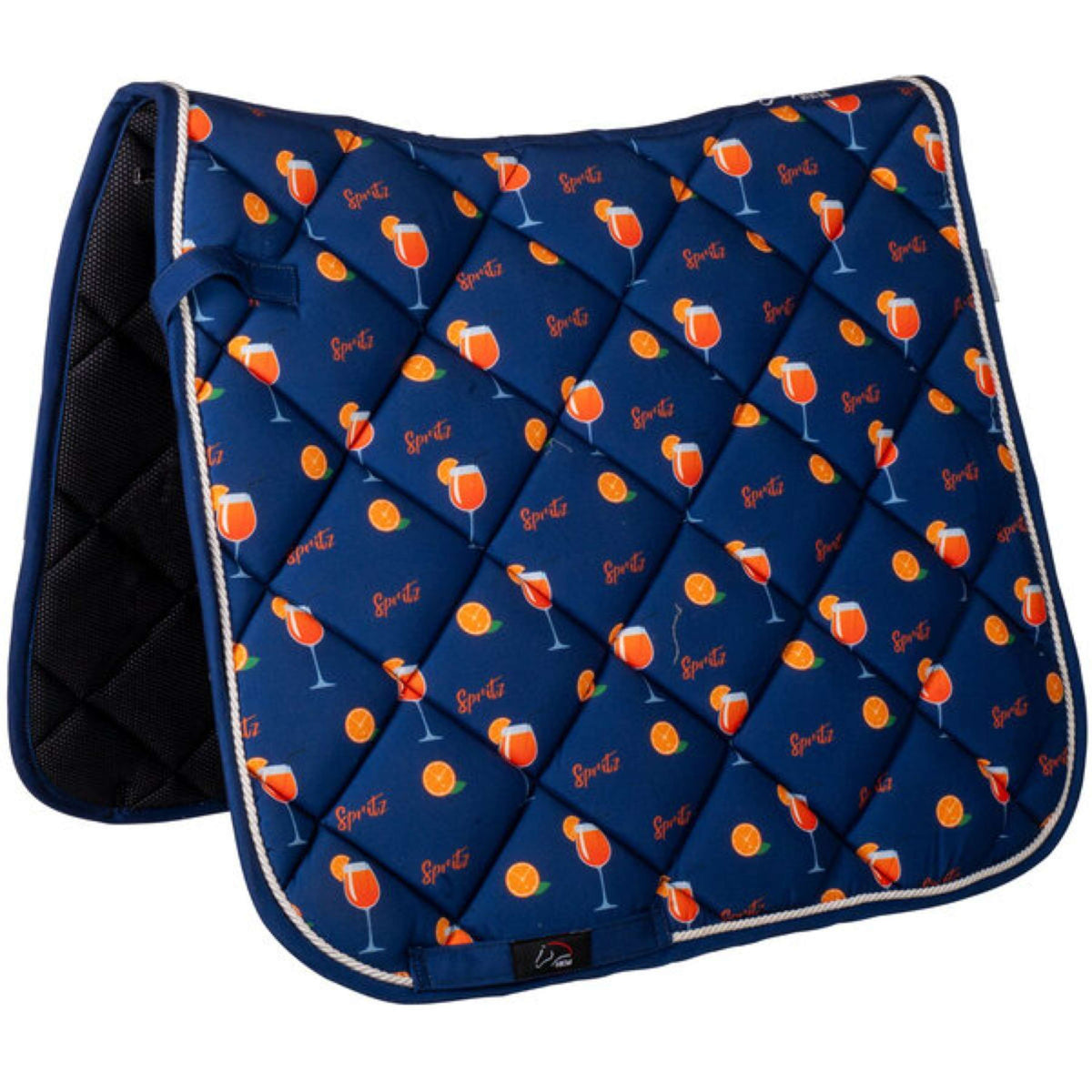 HKM Zadeldekje Splash Dressuur Donker Blauw/Oranje
