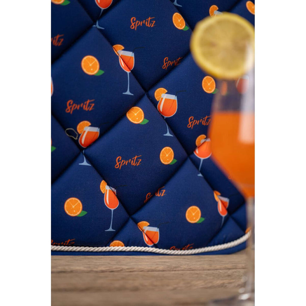 HKM Zadeldekje Splash Dressuur Donker Blauw/Oranje