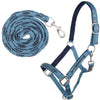HKM Halsterset Crystal Zacht Onderlegd Petrol/Navy