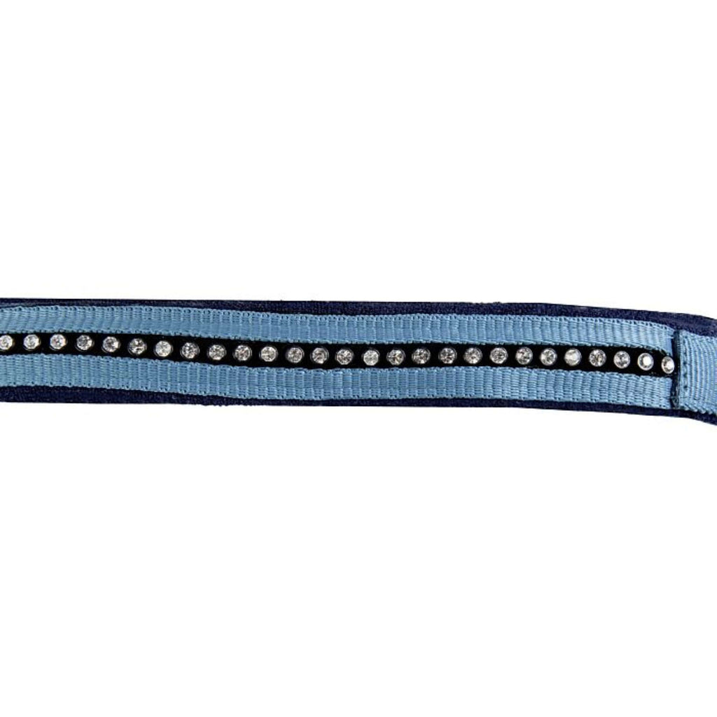 HKM Halsterset Crystal Zacht Onderlegd Petrol/Navy