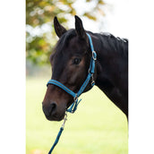 HKM Halsterset Crystal Zacht Onderlegd Petrol/Navy