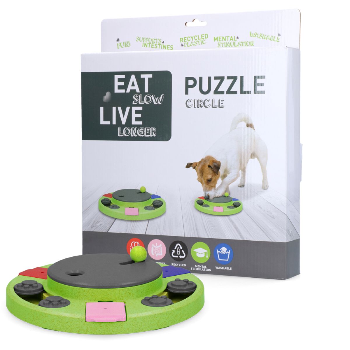 Eat Slow Live Longer Puzzle Circle