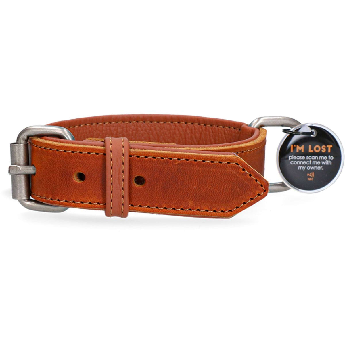 Spotted Pro! Hondenhalsband Leer Cognac