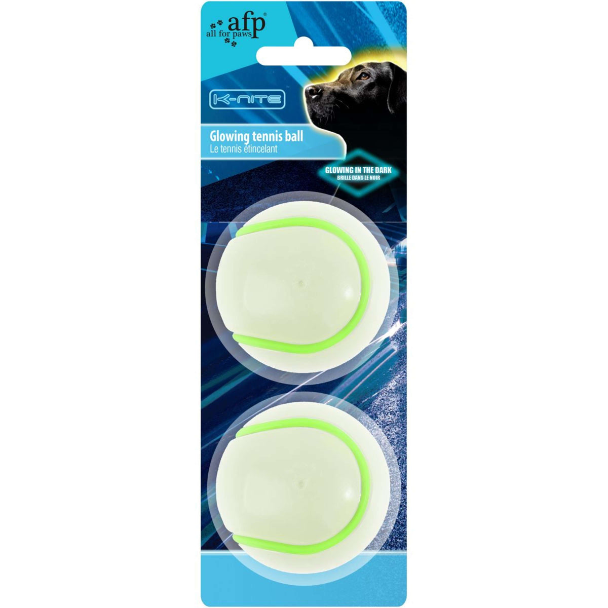 All for Paws Tennisbal KNITE-Glowing 2 Stuks