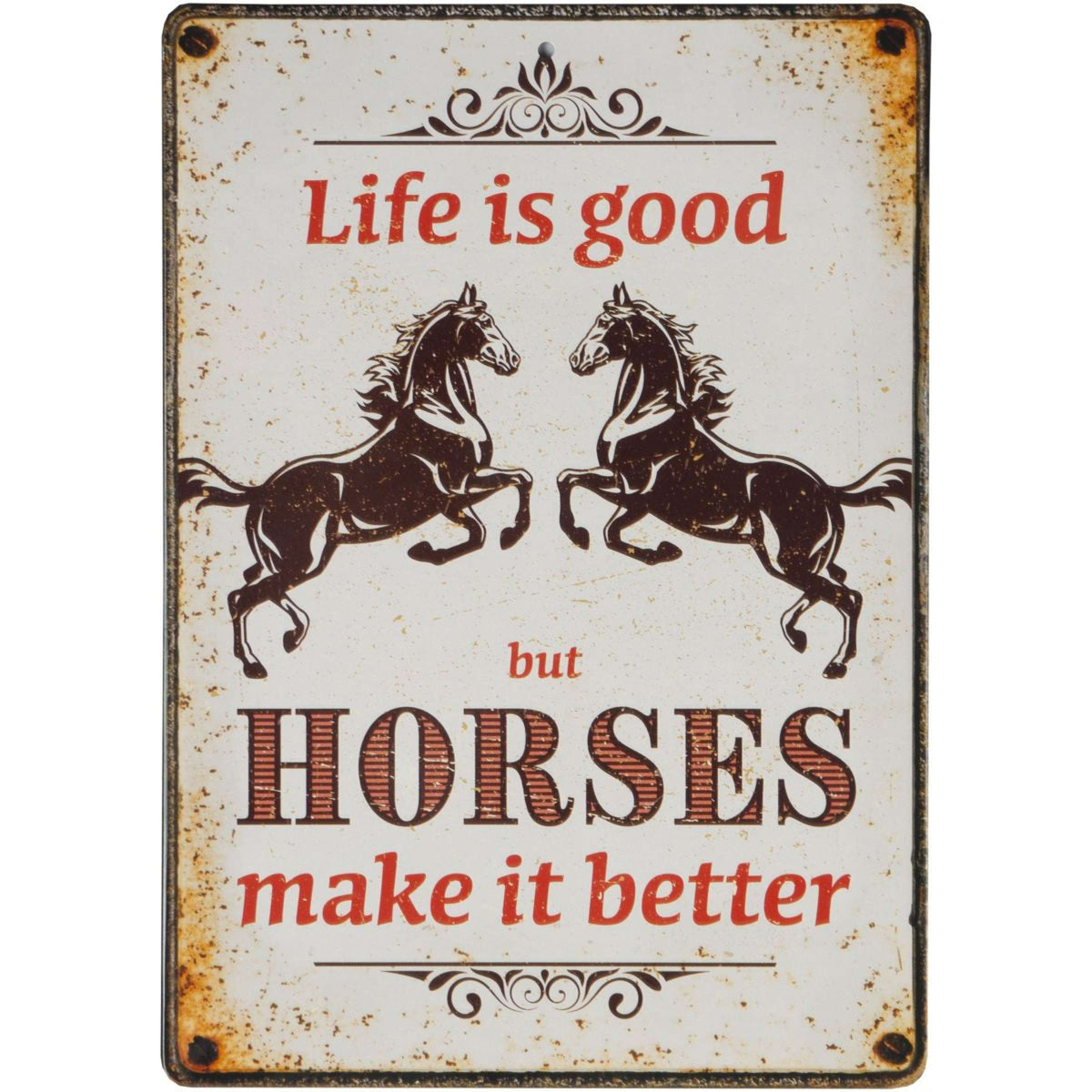 Red Horse Waarschuwingsbord Life is Good Metaal