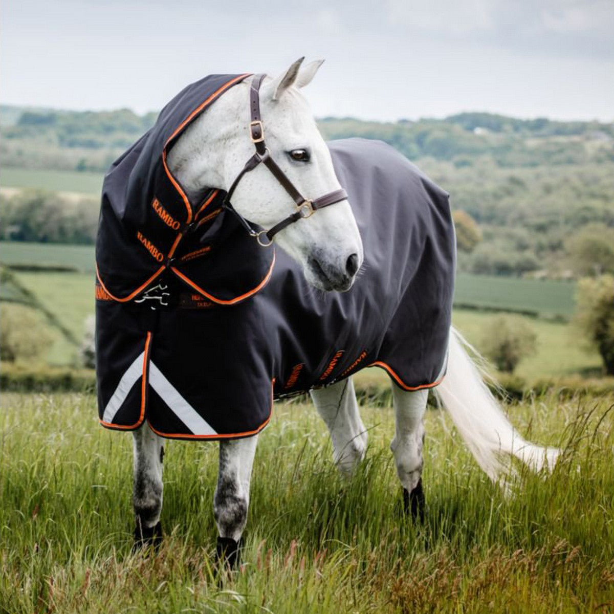 Rambo Supreme Turnout Waterproof 1680D Med Zwart/Oranje