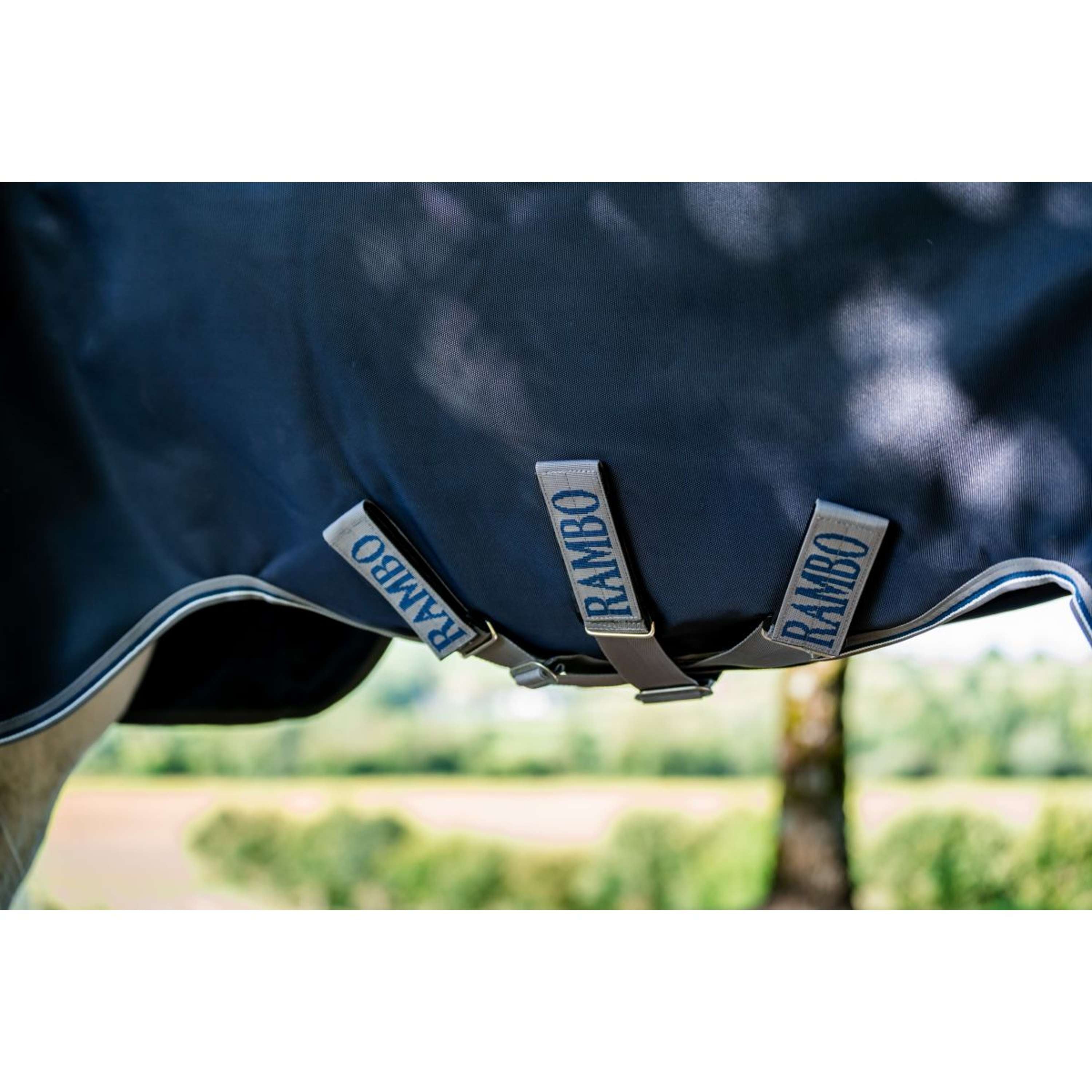 Rambo Turnout Rug 1680D Varilayer 250g Navy/Thunderstorm Grey/Silver