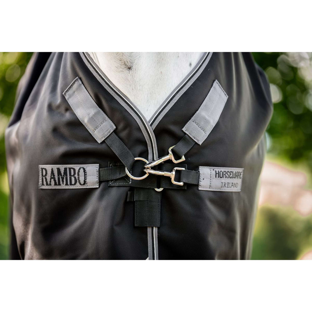 Rambo Turnout Rug 1680D Varilayer 250g Black/Thunderstorm Grey/Silver
