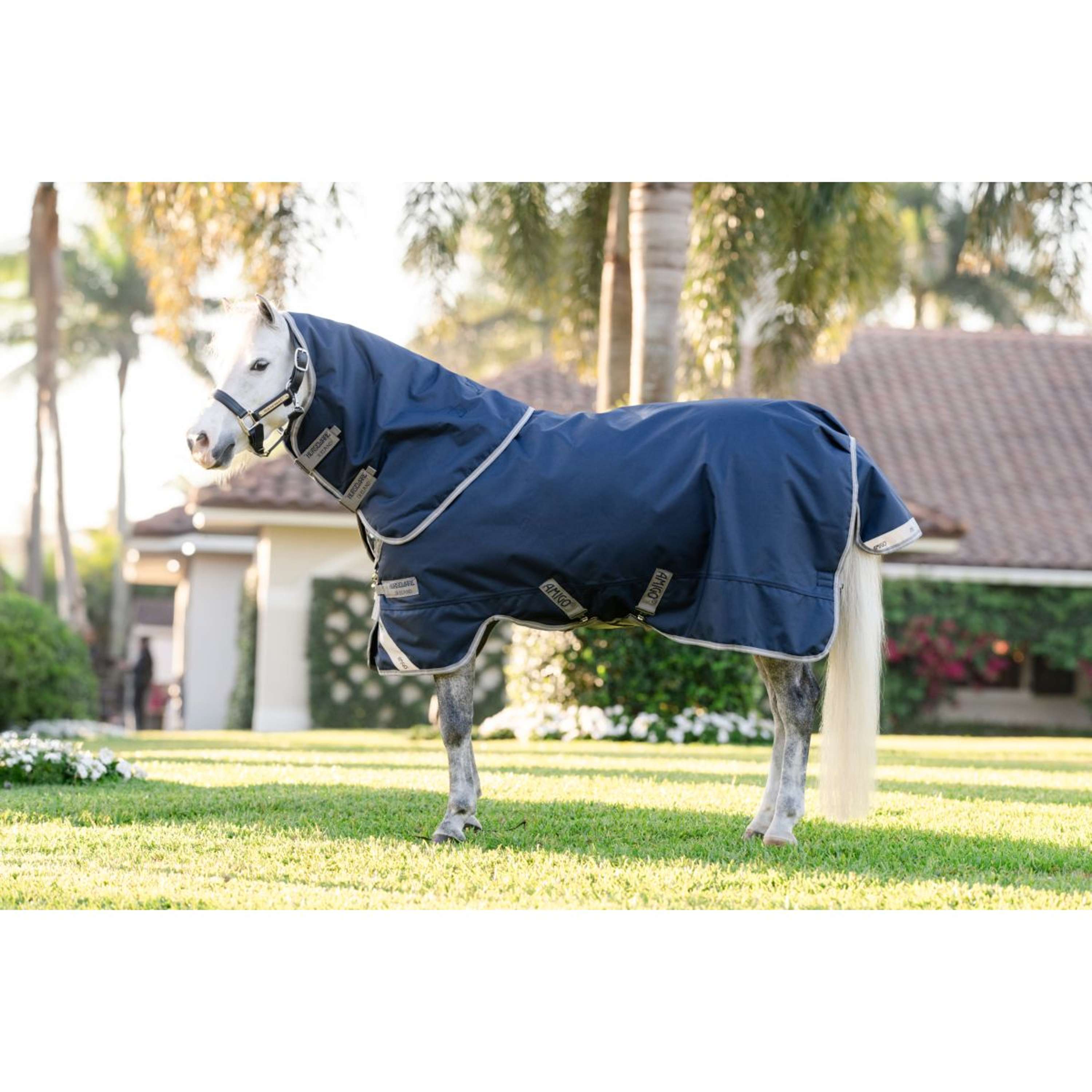 Amigo Turnout Rug 1200D Plus Pony 250g Navy/Titanium Grey/Silver ...