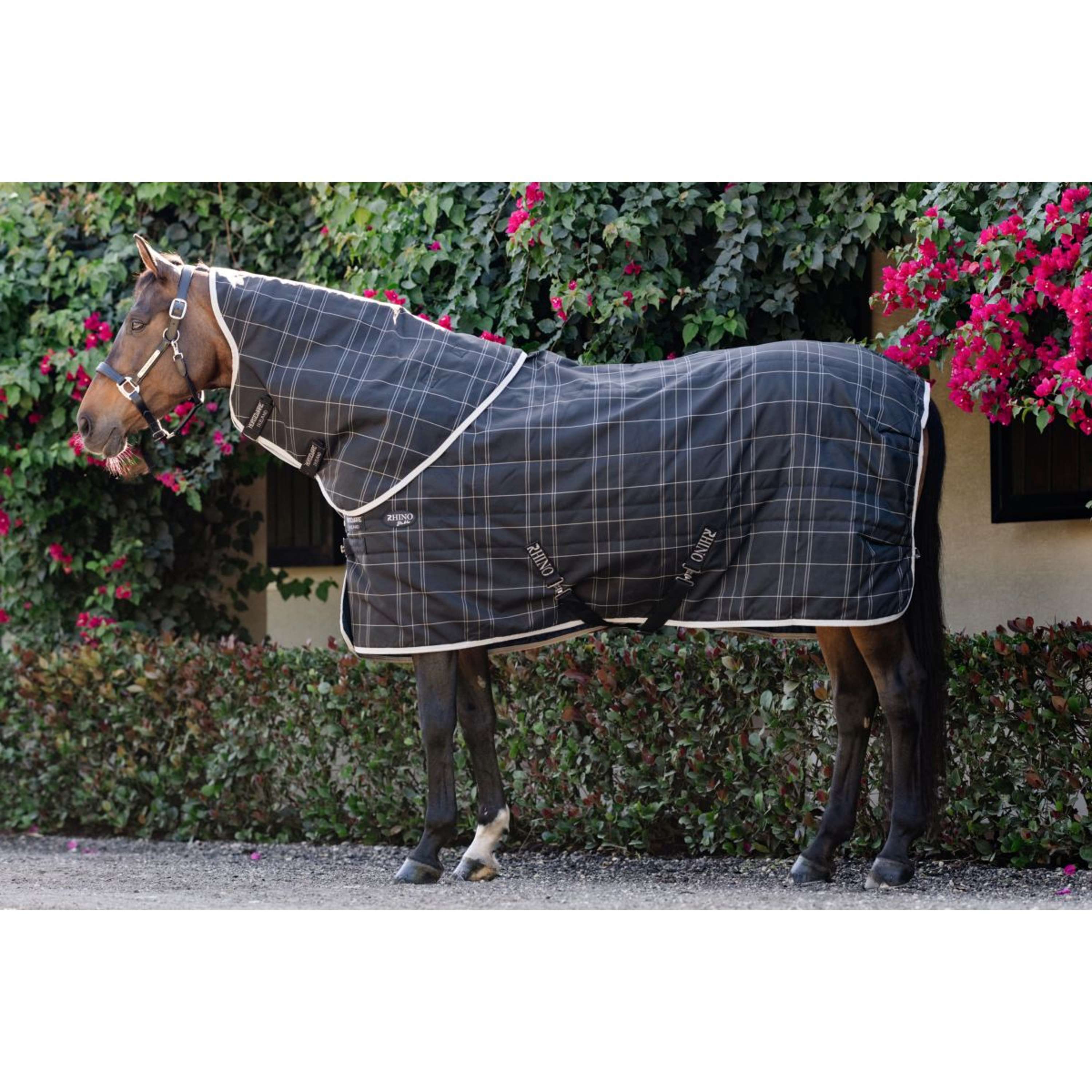 Rhino Halsstuk Stable 100g Black/Grey/White Check/Gray