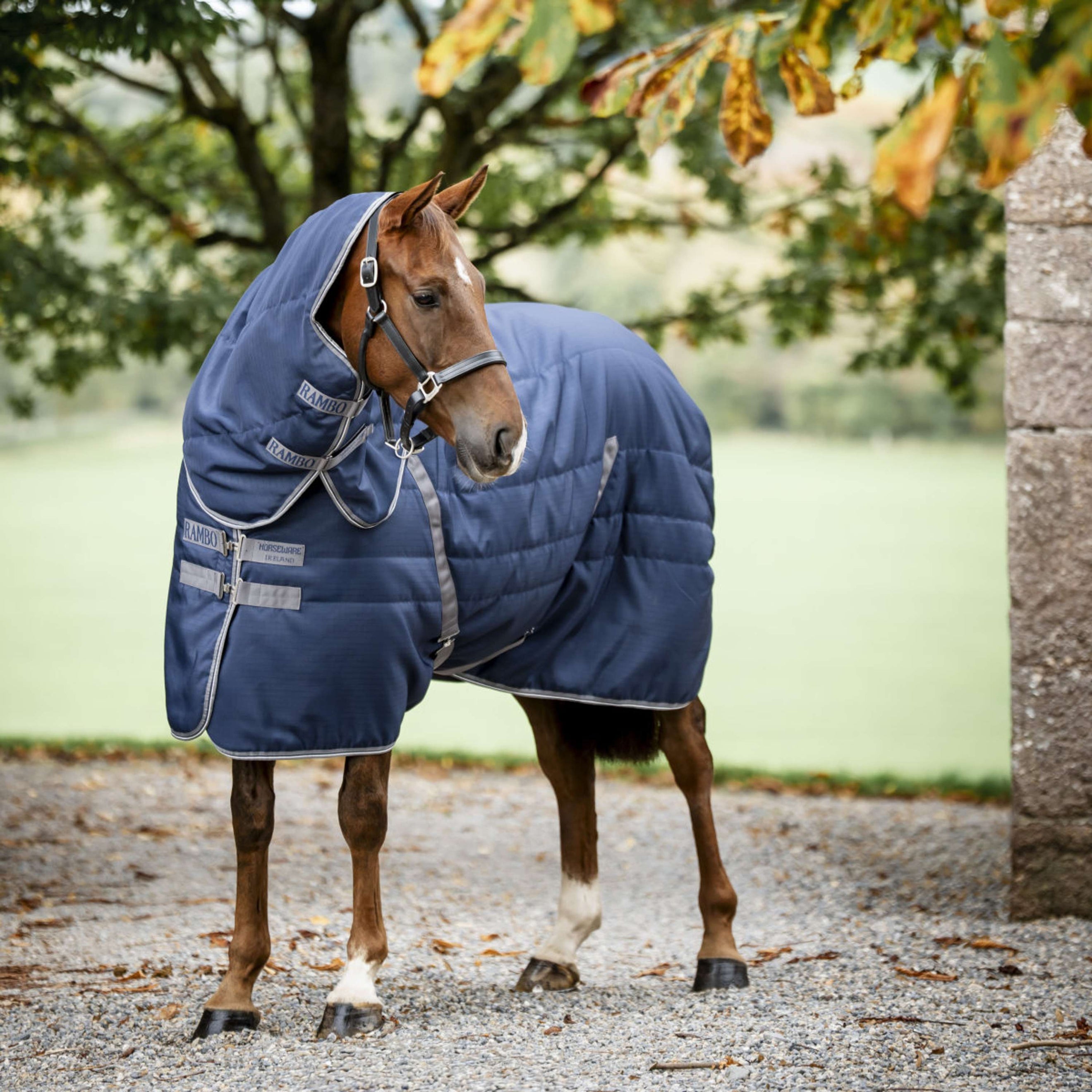 Rambo Halsstuk Staldeken 100g Navy/Thunderstorm Grey/Silver