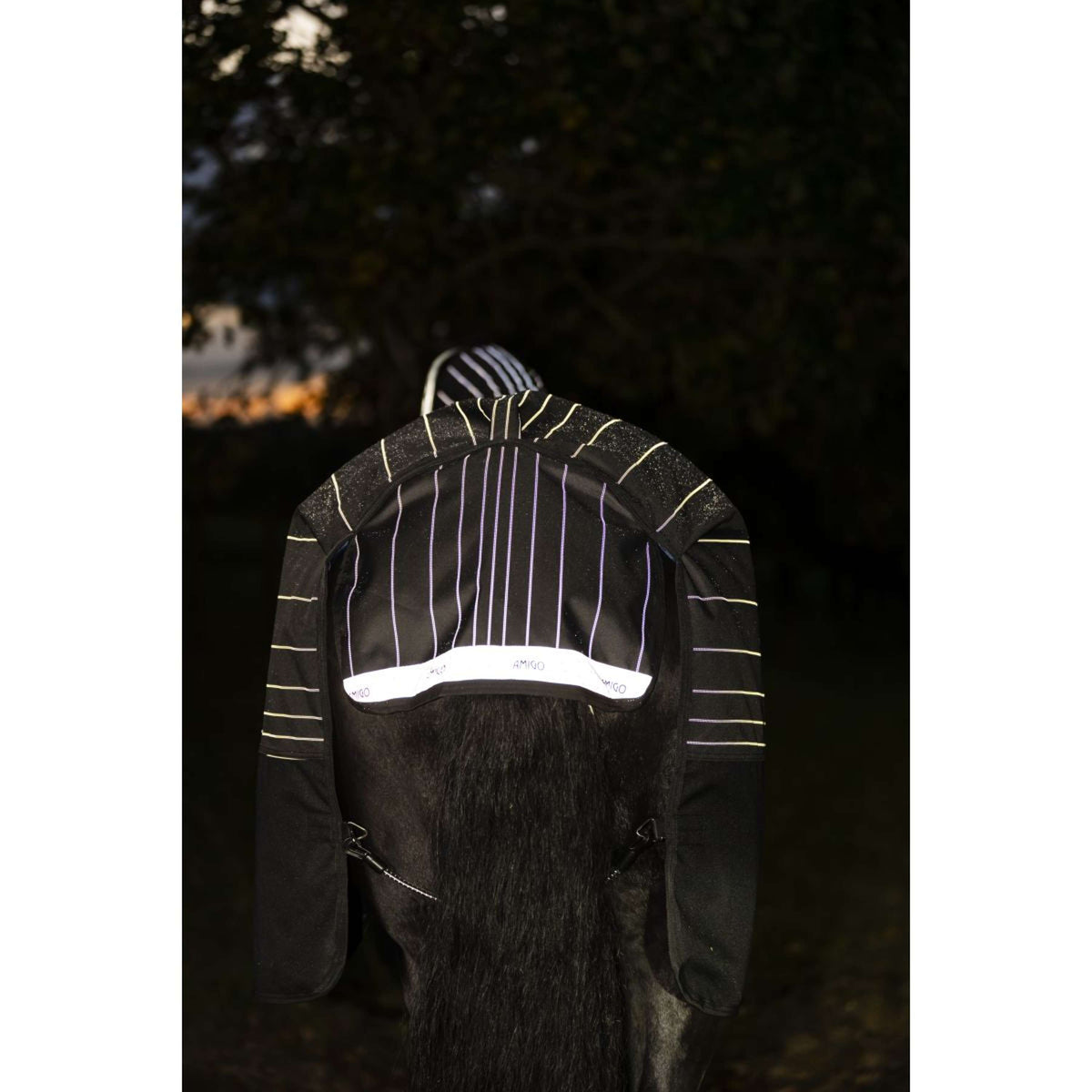 Amigo Turnout Rug FieldSafe Reflectech Plus 1200D 50g Black/Reflective/Black