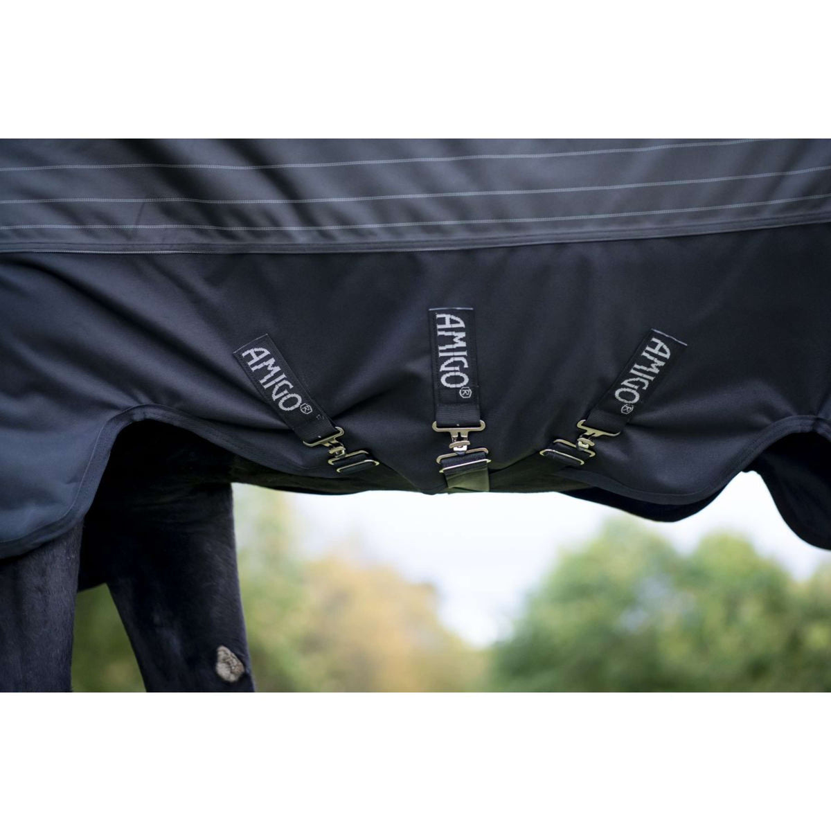 Amigo Turnout Rug FieldSafe Reflectech Plus 1200D 50g Black/Reflective/Black