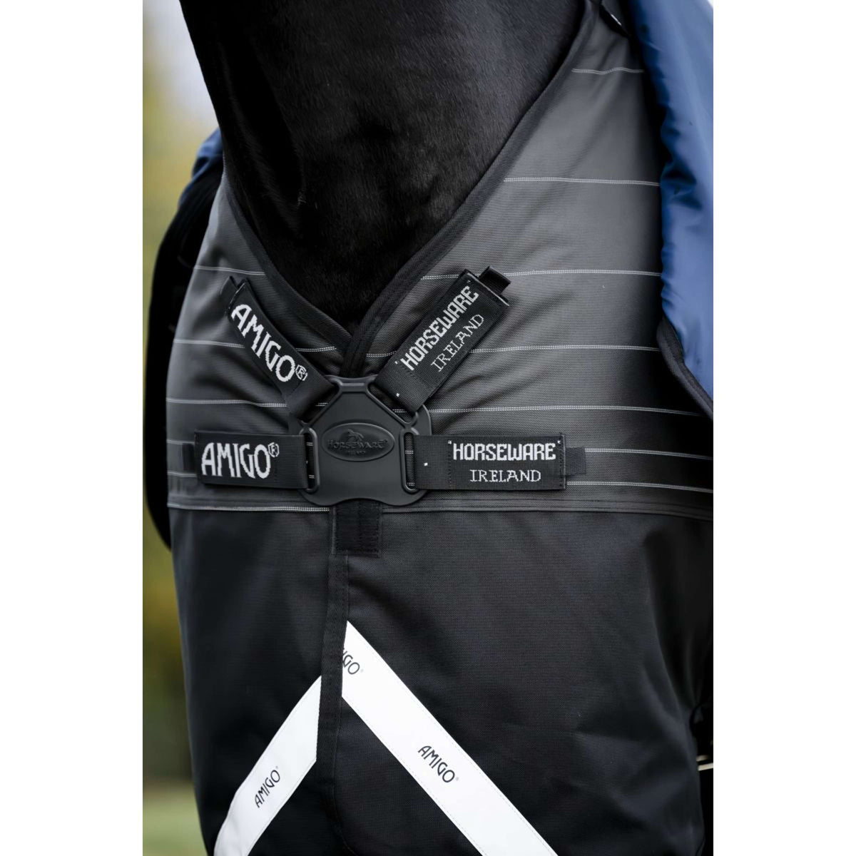Amigo Turnout Rug FieldSafe Reflectech Plus 1200D 50g Black/Reflective/Black