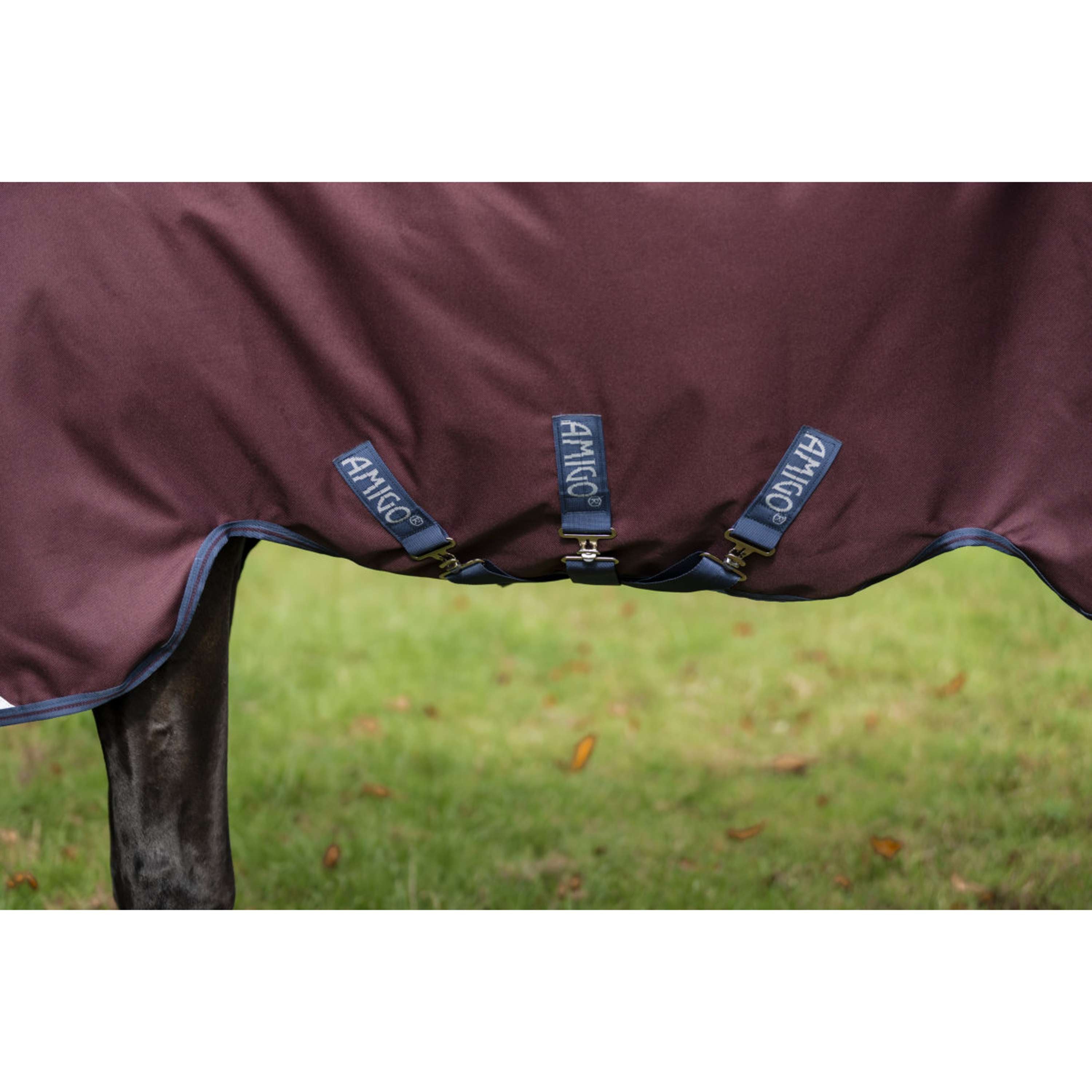 Amigo Turnout Plus 1200D 50g Burgundy/Navy/Titanium Grey