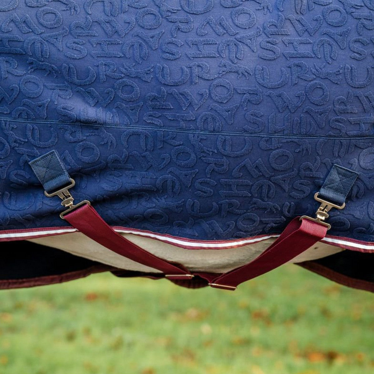 Horseware Embossed Jersey Cooler Navy/Burgundy/Wit