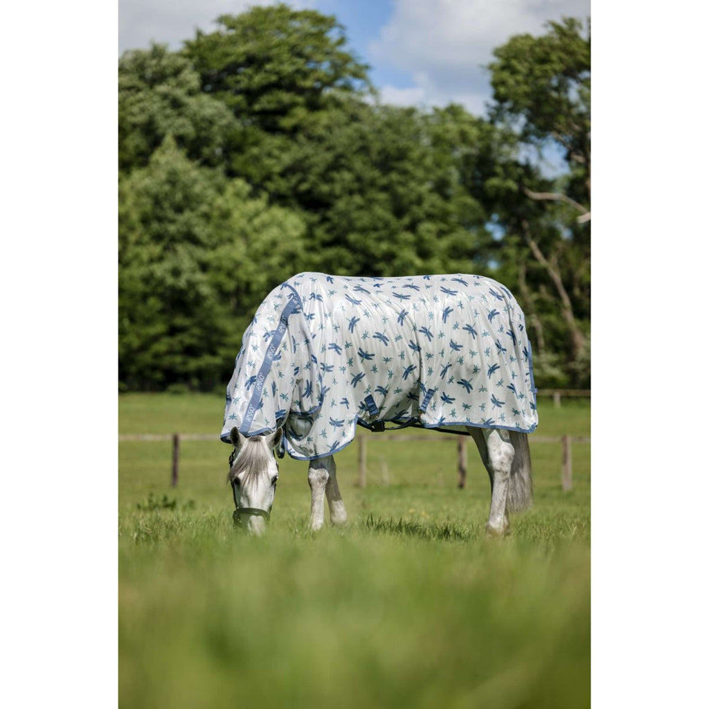 Amigo Vliegendeken Integrated Dragonfly Print/Silver/Blue/Sage