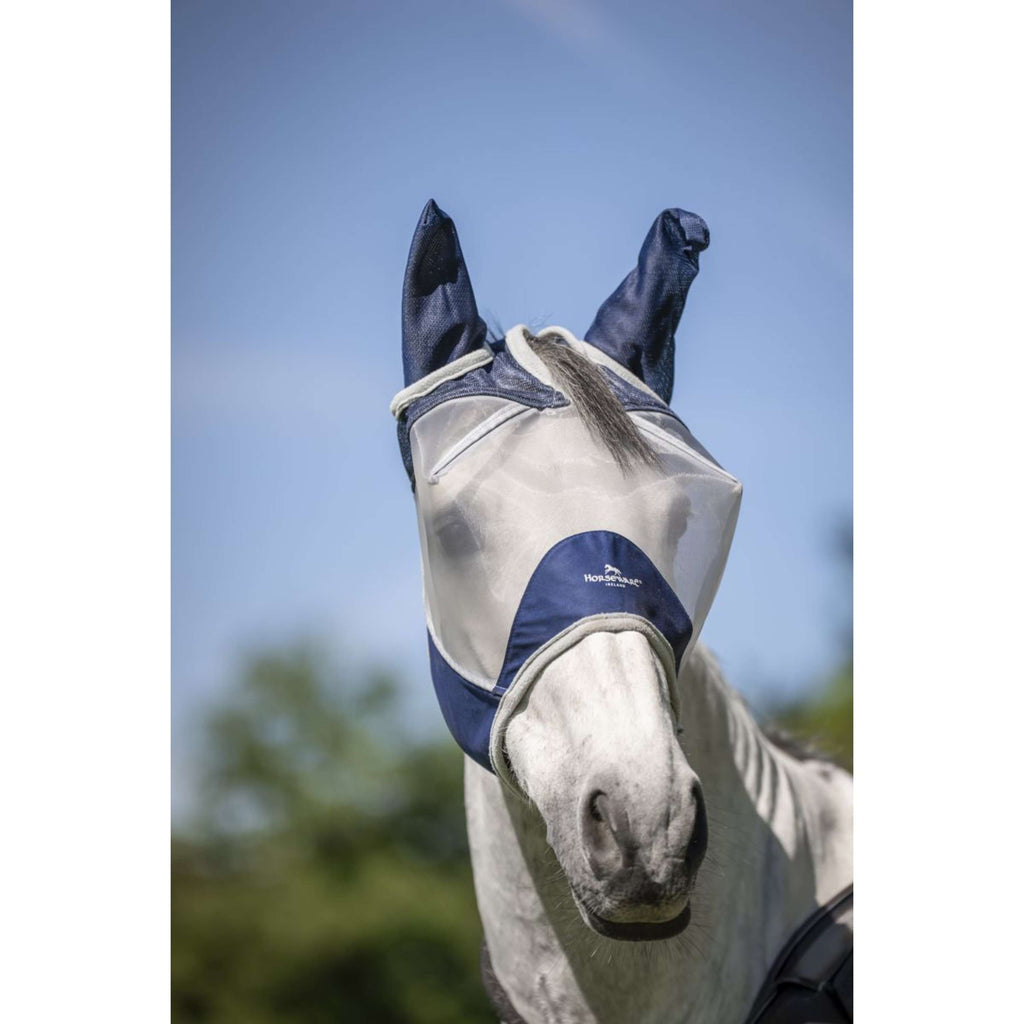 Horseware Fly Mask Shield Navy/Silver
