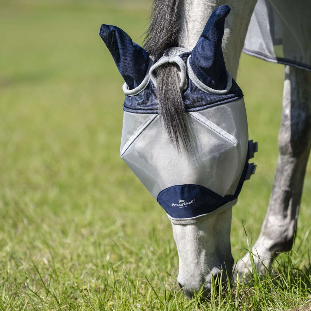 Horseware Fly Mask Shield Navy/Silver
