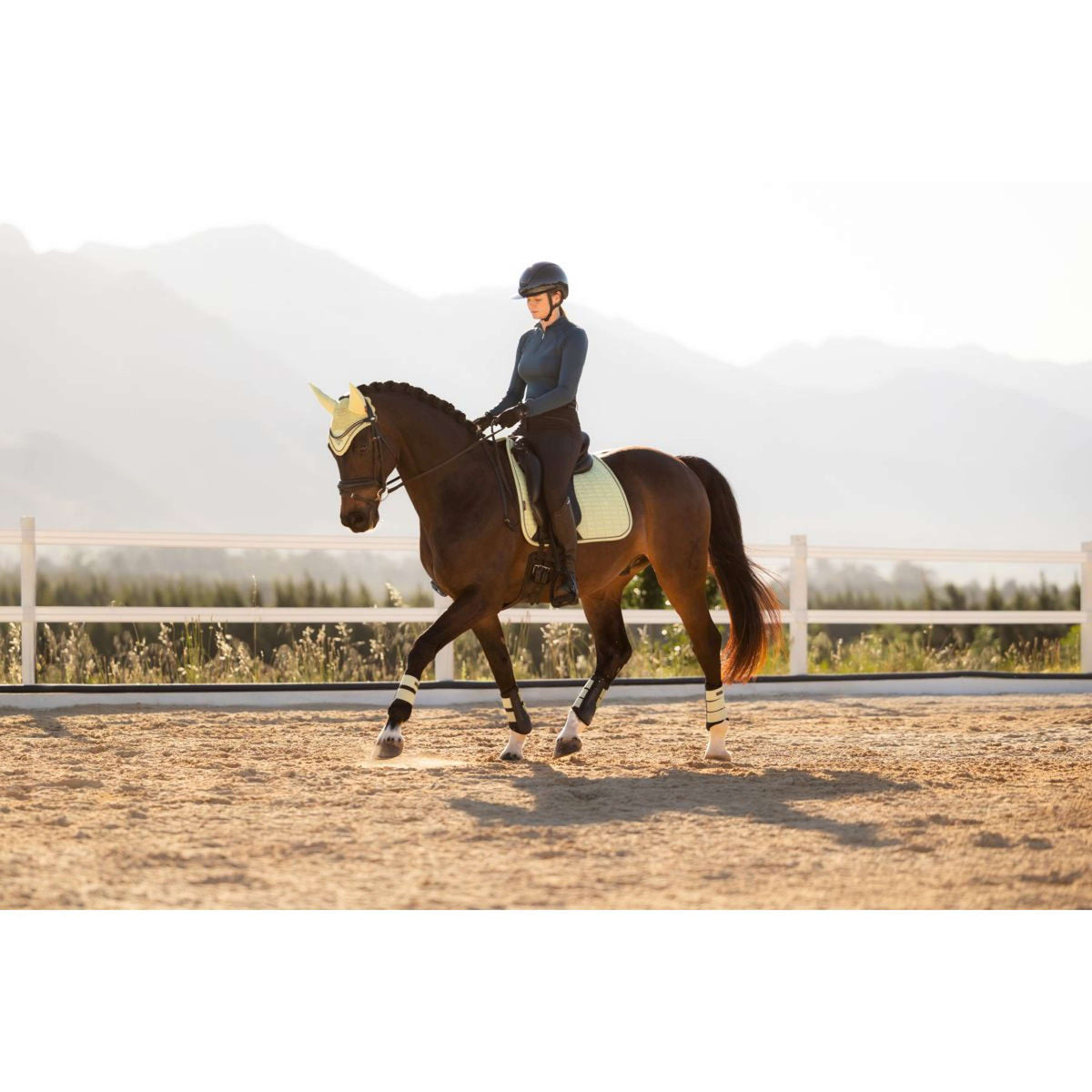 LeMieux Zadeldekje Suede Square Dressuur Macaron