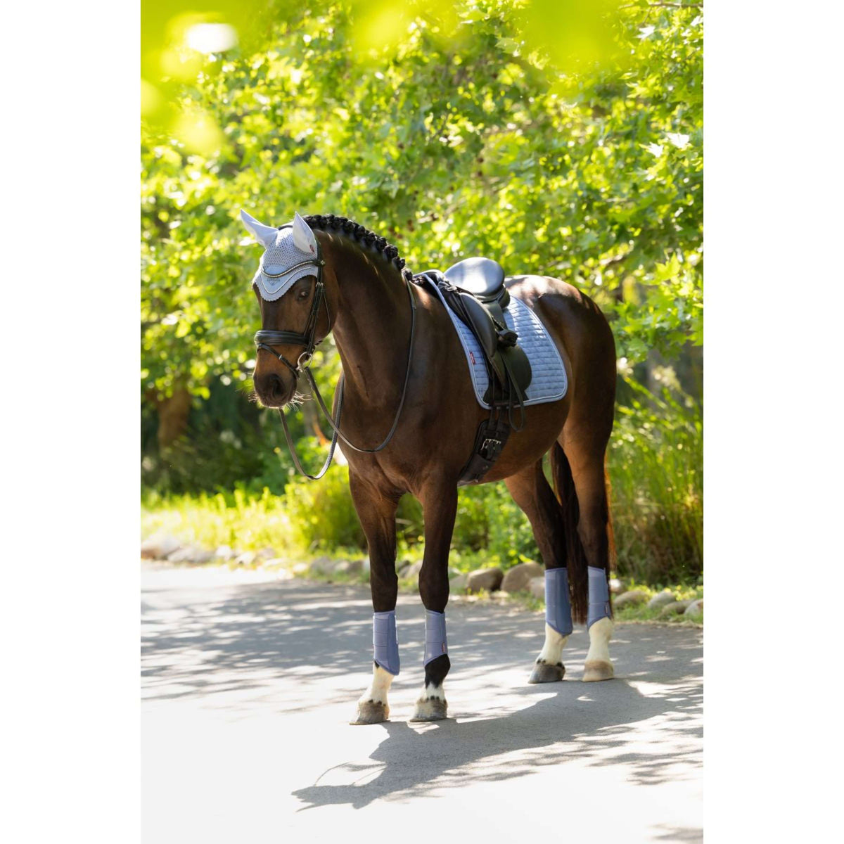 LeMieux Zadeldekje Suede Square Dressuur Powder Blue