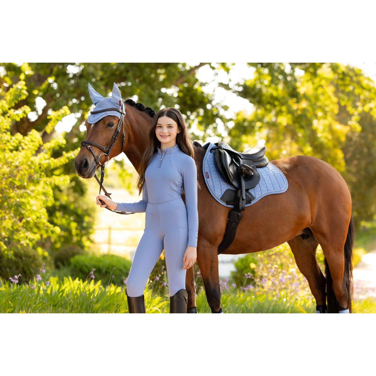 LeMieux Zadeldekje Suede Square Veelzijdigheid Powder Blue