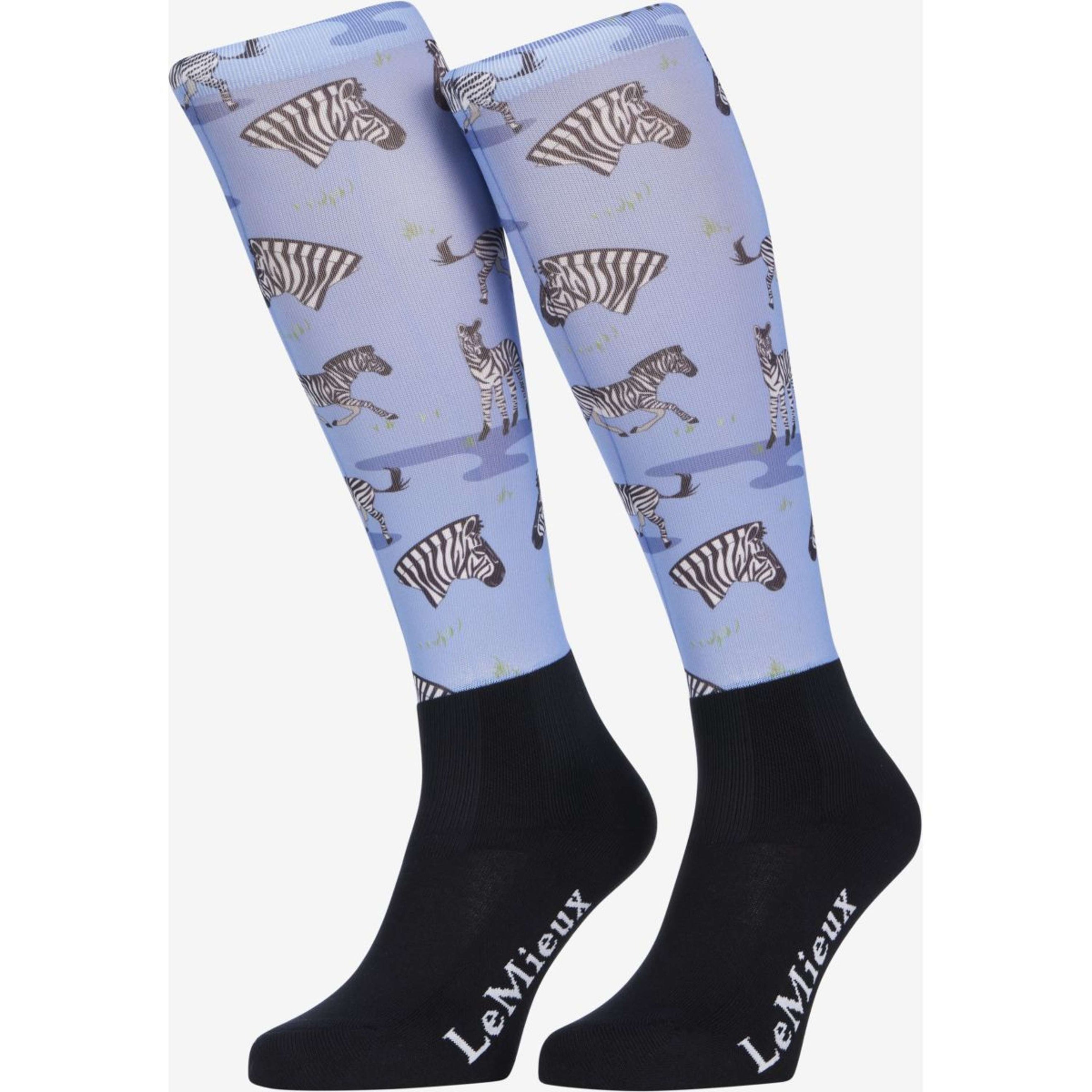LeMieux Sokken Footsie Zebra Zwart/Blauw