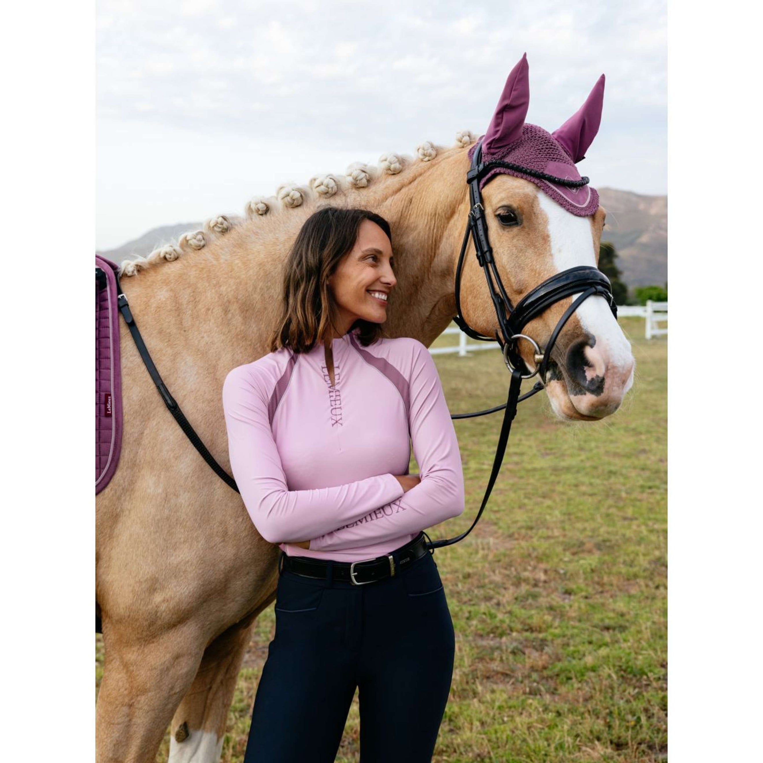 LeMieux Base Layer Philippa Mesh Lange Mouwen Fondant